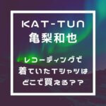 KAT-TUN亀梨和也がレコーディングで着てきたTシャツはどこで買える？？